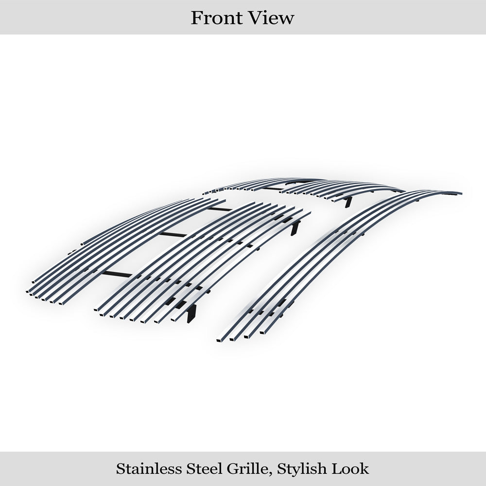 APS GR04HGI99S Main Upper & Lower Bumper Stainless Steel Billet Grille Fits 2002-2005 Dodge Ram 1500