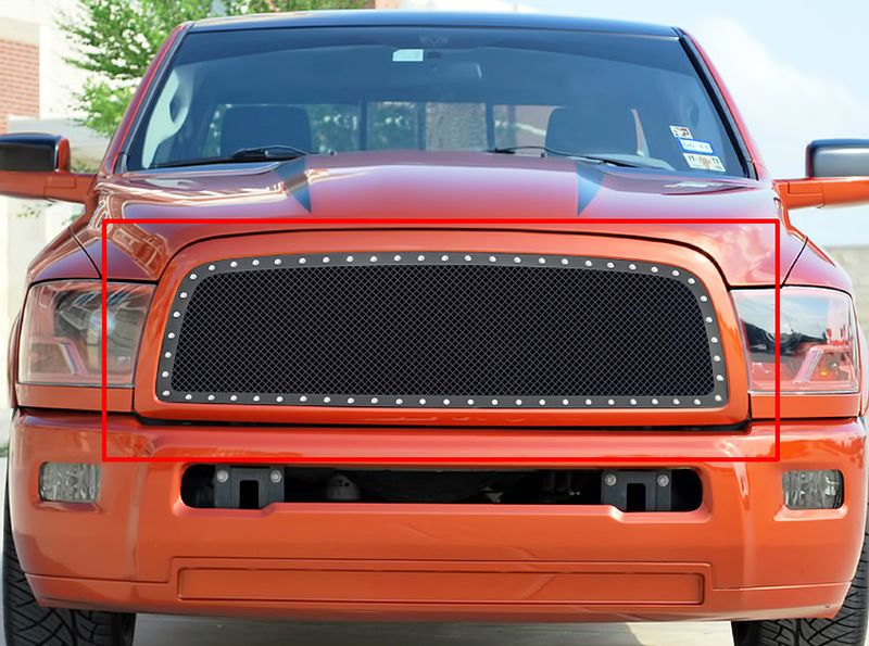 APS GR04LEA68H Main Upper Rivet Grille Fits 2010-2012 Dodge Ram