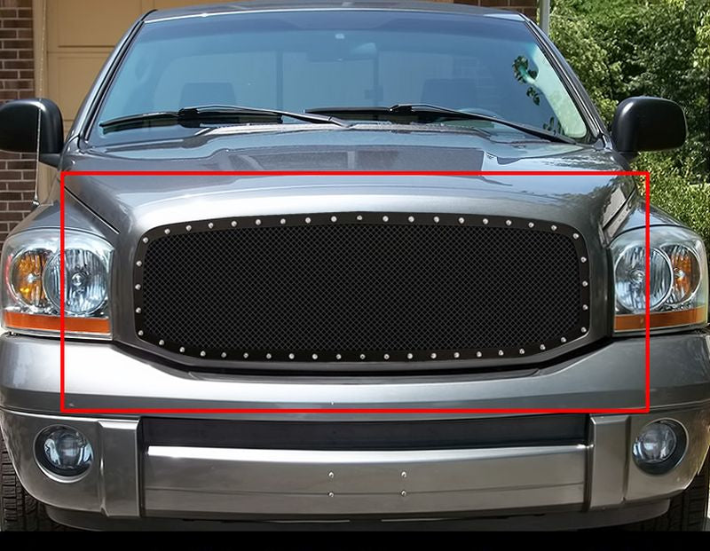 APS GR04LEC18H Main Upper Rivet Grille Fits 2006-2008 Ram 1500