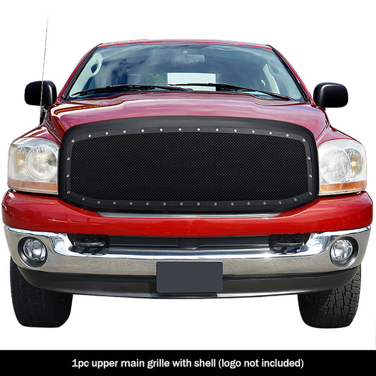 APS GR04LEC18P Main Upper Rivet Grille Fits 2006-2008 Ram 1500