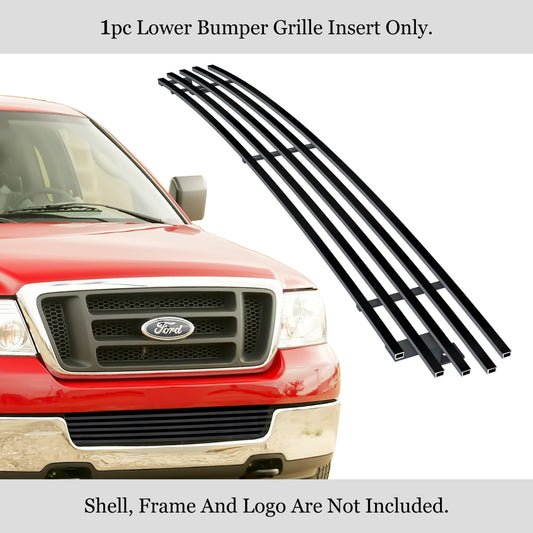 APS GR06FEC51J Lower Bumper Black Stainless Steel Billet Grille Fits 2004-2005 Ford F-150