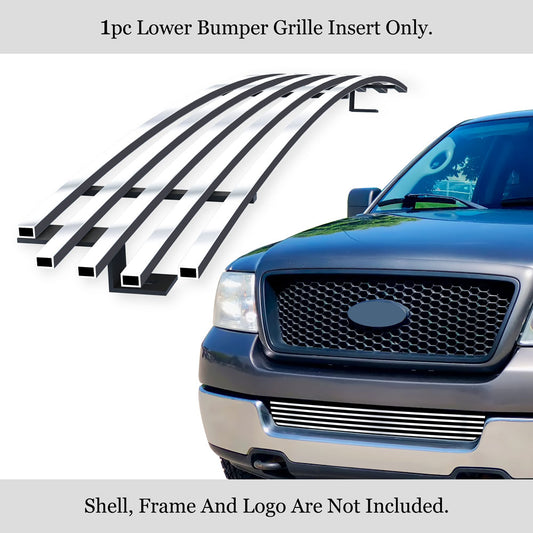 APS GR06FEC51S Lower Bumper Stainless Steel Billet Grille Fits 2004-2005 Ford F-150