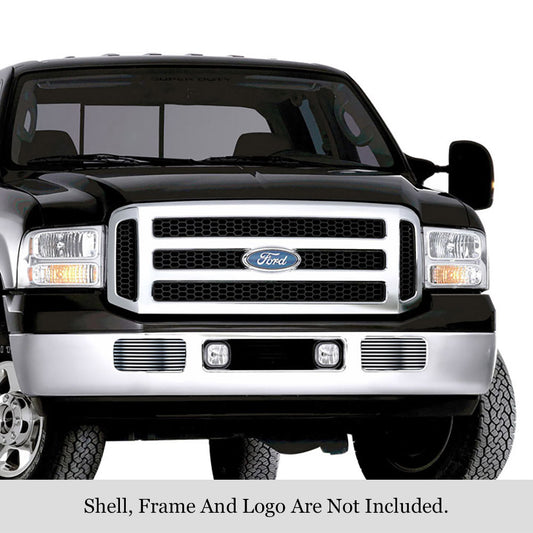 APS GR06FEC57C Tow Hook Stainless Steel Billet Grille Fits 2005-2007 Ford Excursion
