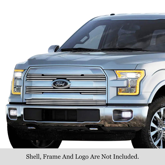 APS GR06FFC12S Main Upper Stainless Steel Billet Grille Fits 2015-2017 Ford F-150