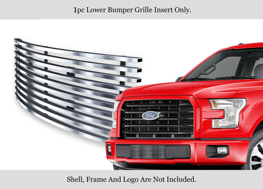 APS GR06FFC13S Lower Bumper Stainless Steel Billet Grille Fits 2015-2017 Ford F-150