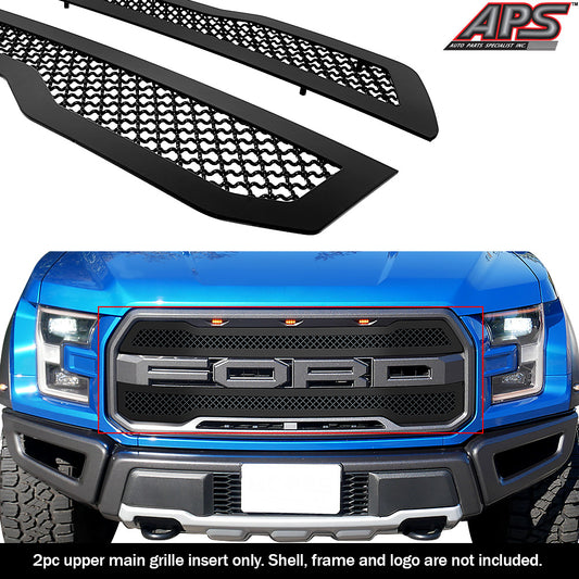 APS GR06GEA54K Main Upper Black Wire Mesh Grille Fits 2017-2020 Ford F-150