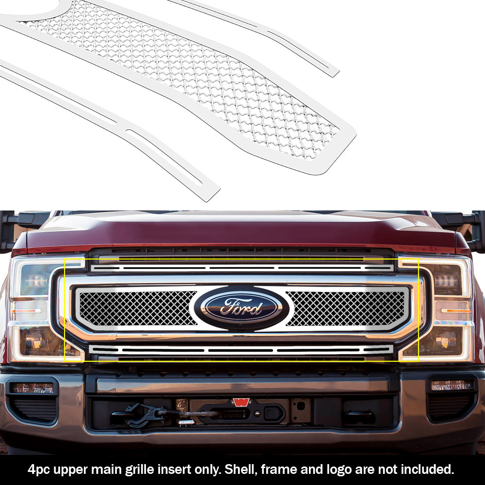 APS GR06GEA96S Main Upper Mesh Grille Fits 2020-2022 Ford F-250