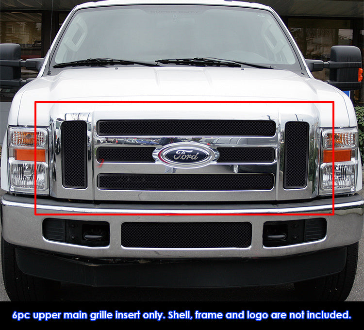 APS GR06GEC27H Main Upper Black Wire Mesh Grille Fits 2008-2010 Ford F-250