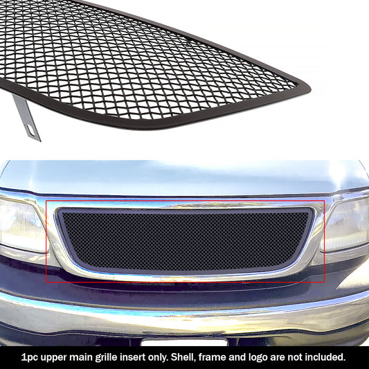 APS GR06GEG13H Main Upper Black Wire Mesh Grille Fits 1999-2003 Ford F-150