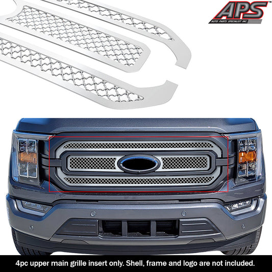 APS GR06GEJ77S Main Upper Mesh Grille Fits 2021-2023 Ford F-150