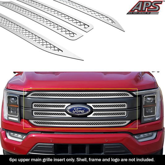 APS GR06GEJ78S Main Upper Mesh Grille Fits 2021-2023 Ford F-150