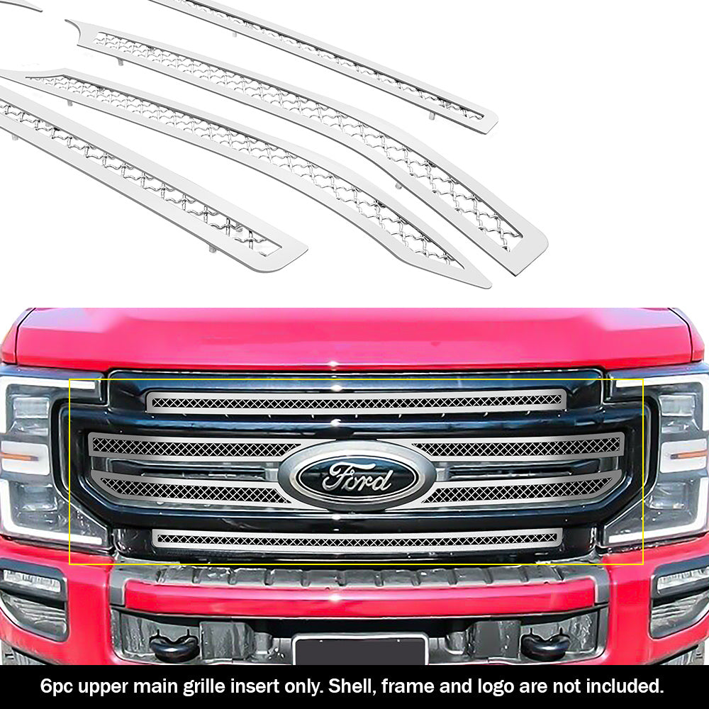 APS GR06GEJ80S Main Upper Mesh Grille Fits 2020-2022 Ford F-250