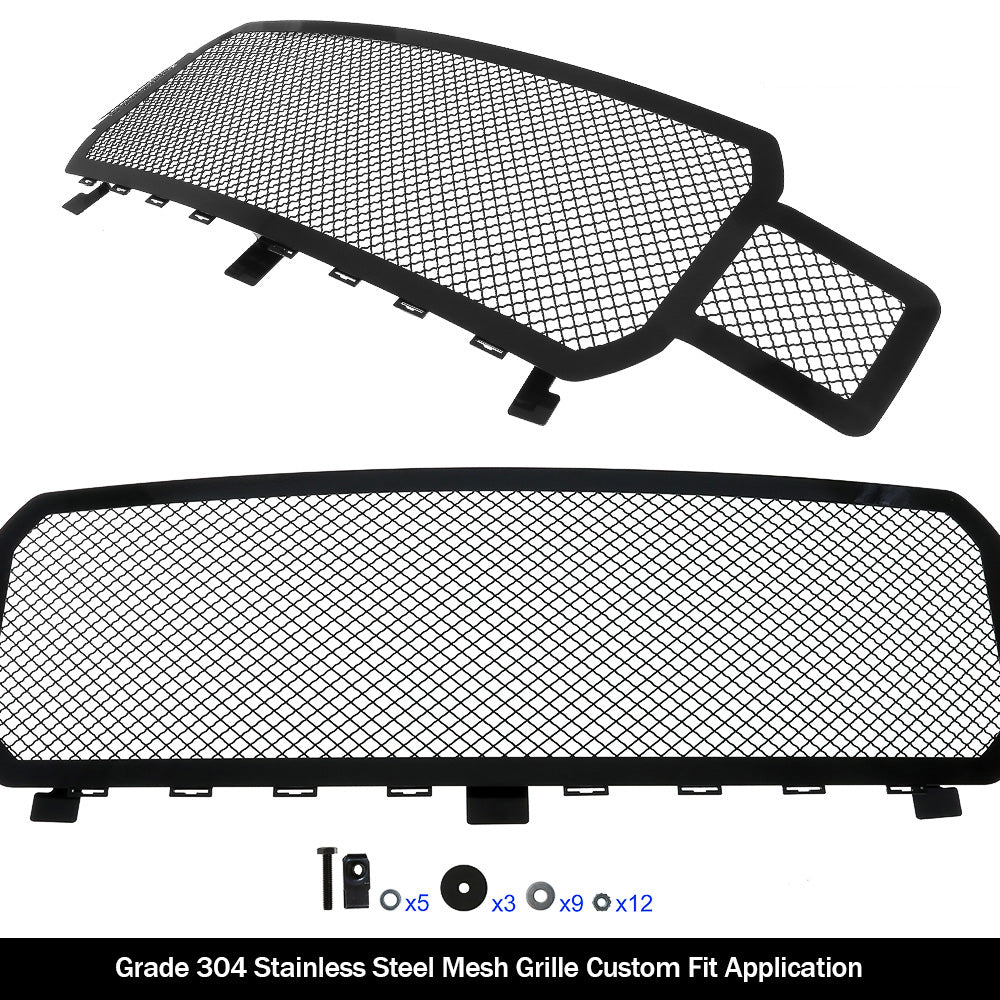 APS GR06GFD00K Main Upper Black Wire Mesh Grille Fits 2018-2020 Ford F-150