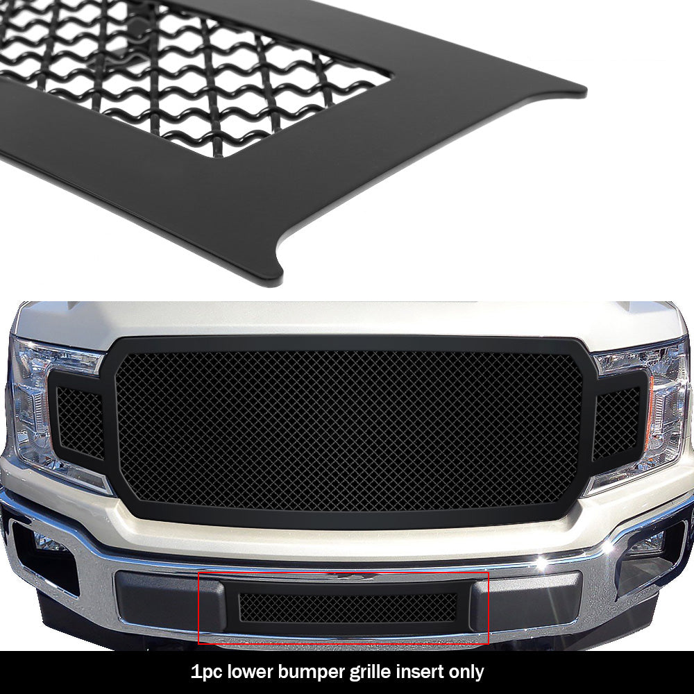 APS GR06GFD01K Lower Bumper Black Wire Mesh Grille Fits 2018-2020 Ford F-150