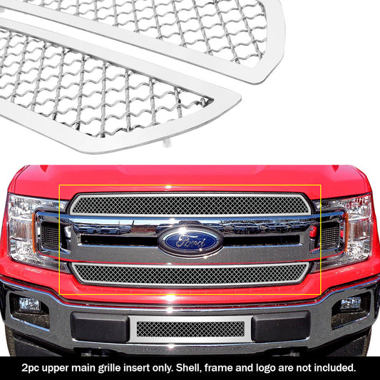 APS GR06GFD43S Main Upper Mesh Grille Fits 2018-2020 Ford F-150