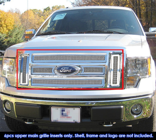 APS GR06GFG88T Main Upper Mesh Grille Fits 2009-2012 Ford F-150