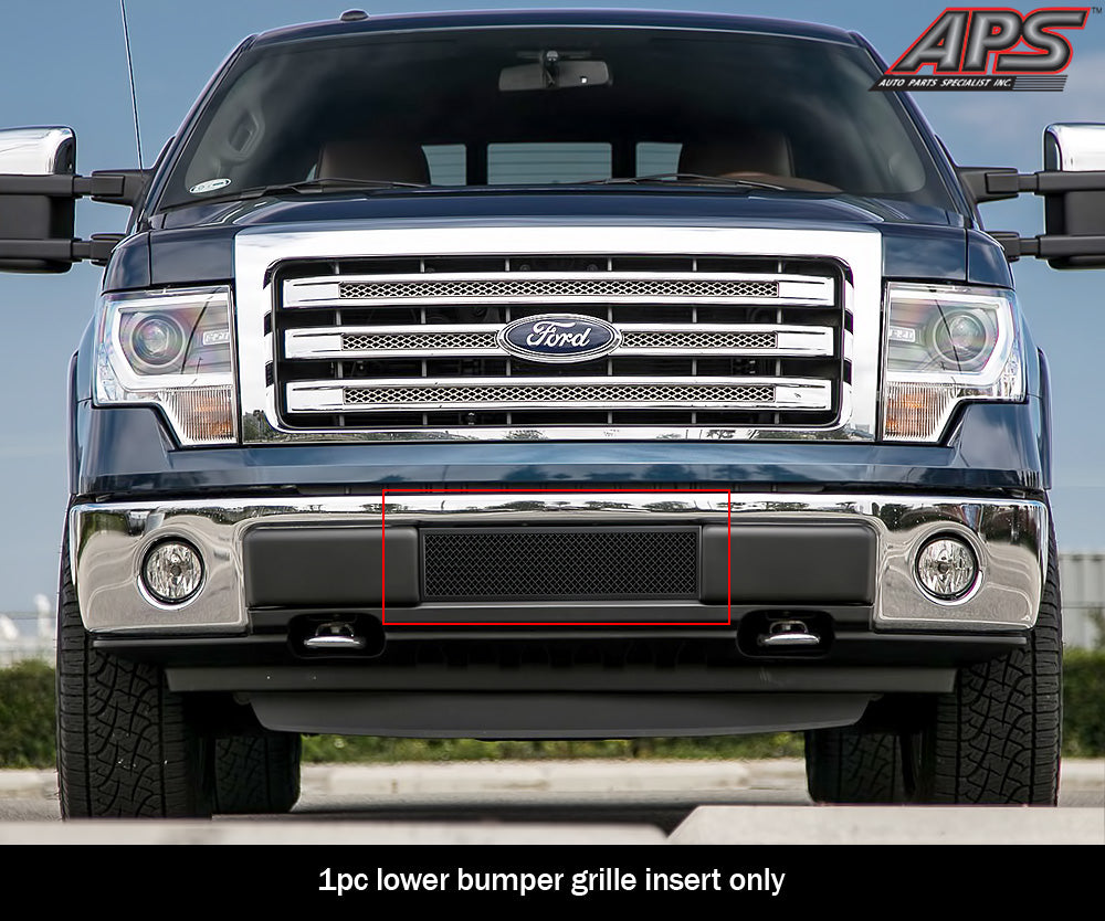 APS GR06GFG89H Lower Bumper Black Wire Mesh Grille Fits 2009-2014 Ford F-150