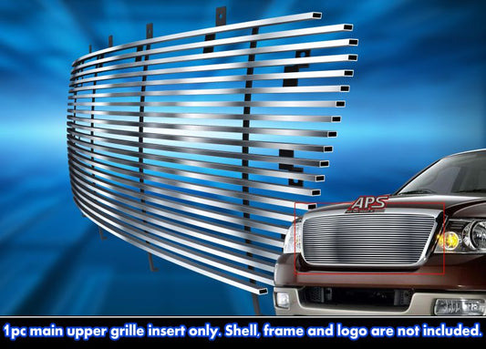 APS GR06HEB60C Main Upper Stainless Steel Billet Grille Fits 2004-2008 Ford F-150