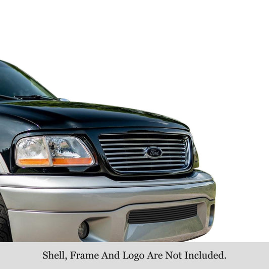 APS GR06HEC85J Lower Bumper Black Stainless Steel Billet Grille Fits 2001-2003 Ford F-150