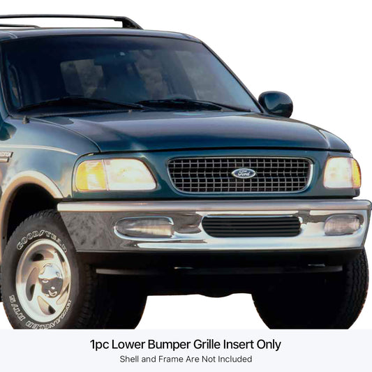 APS GR06HEJ84J Lower Bumper Black Stainless Steel Billet Grille Fits 1999-2002 Ford Expedition