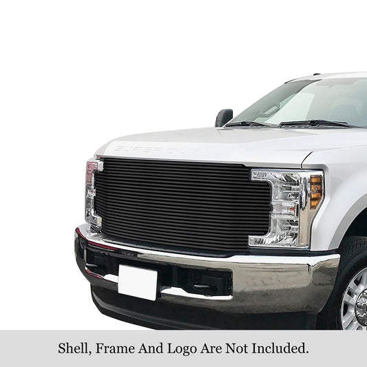 APS GR06HFC63J Main Upper Black Stainless Steel Billet Grille Fits 2017-2019 Ford F-250