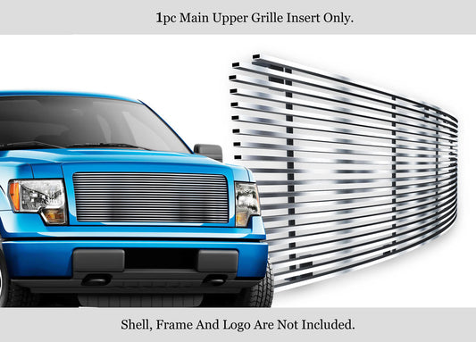 APS GR06HFD14S Main Upper Stainless Steel Billet Grille Fits 2009-2014 Ford F-150