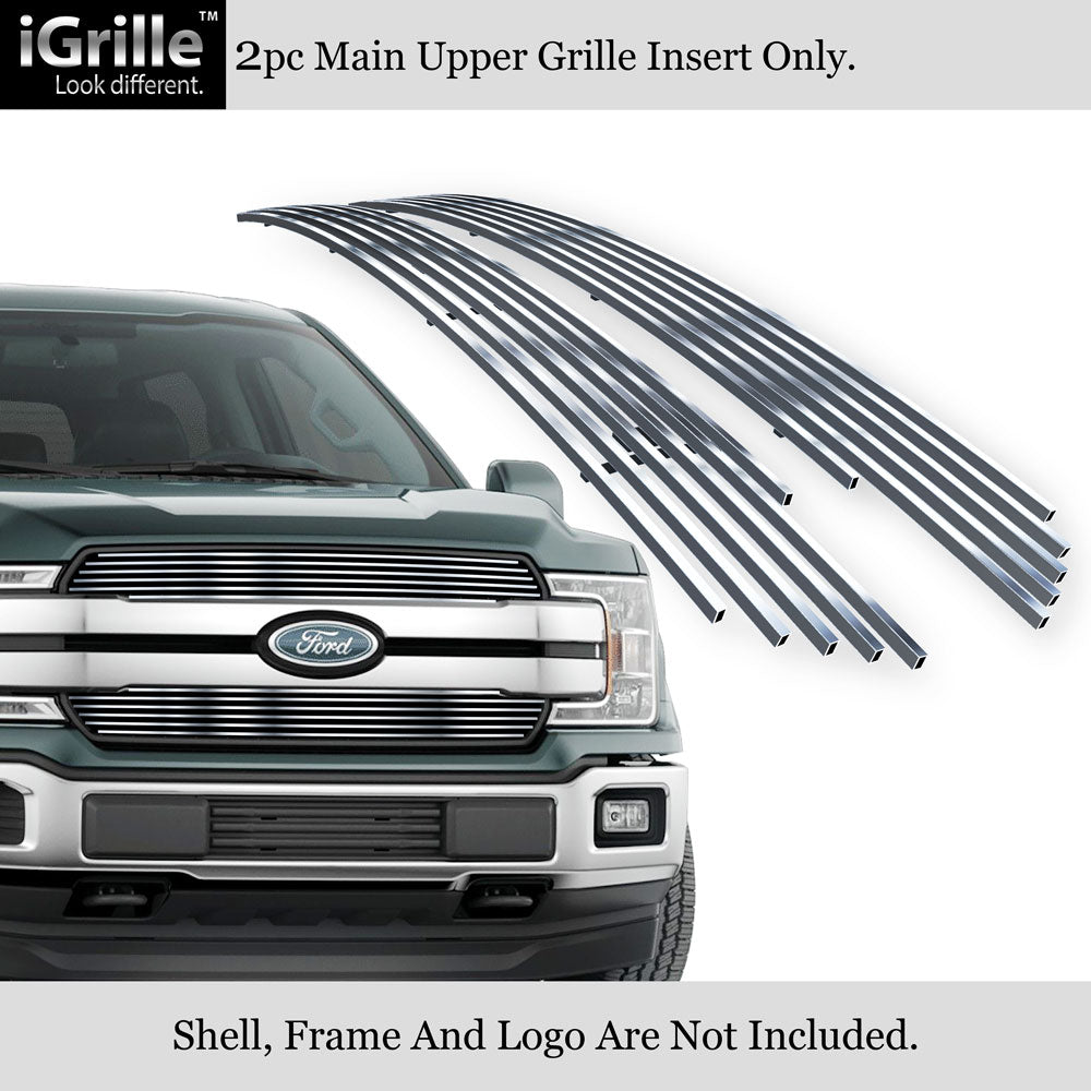 APS GR06HFD42S Main Upper Stainless Steel Billet Grille Fits 2018-2020 Ford F-150