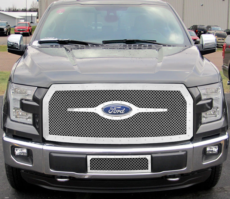 APS GR06LFC10S Main Upper Rivet Grille Fits 2015-2017 Ford F-150