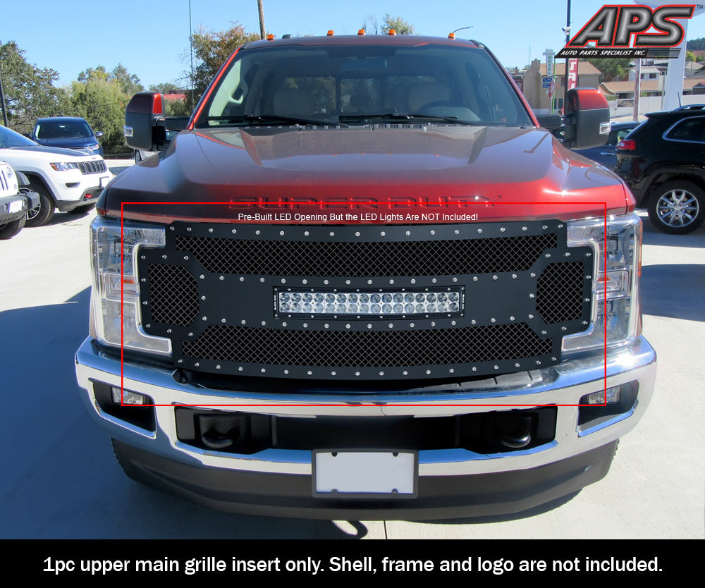 APS GR06LFC63D Main Upper Rivet Grille Fits 2017-2019 Ford F-250