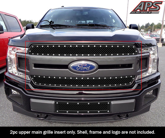 APS GR06LFD43K Main Upper Rivet Grille Fits 2018-2020 Ford F-150