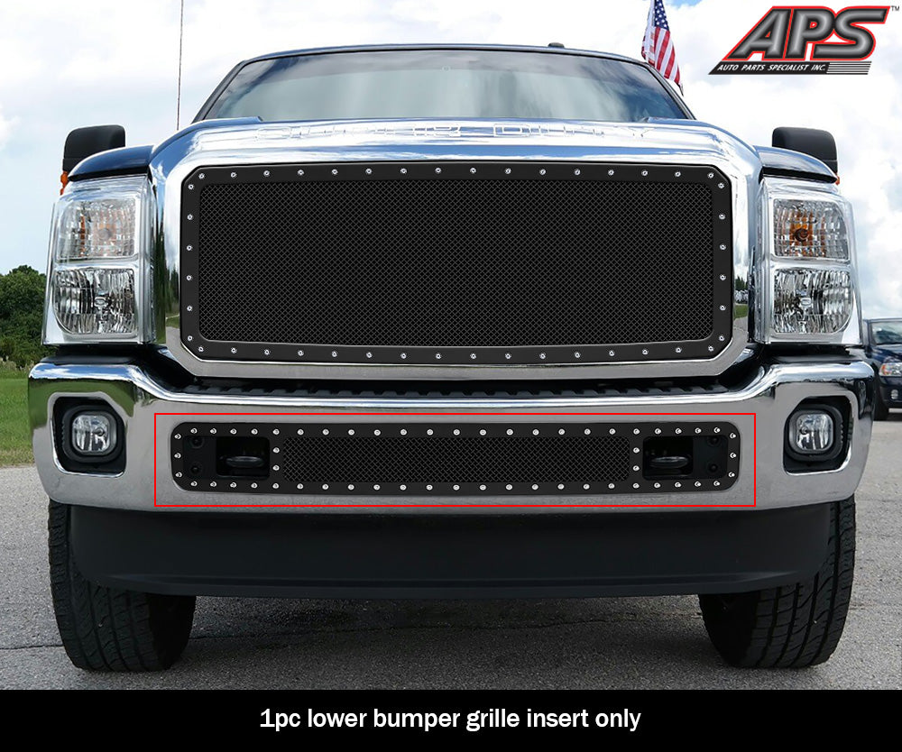 APS GR06LFH29H Lower Bumper Rivet Grille Fits 2011-2016 Ford F-250 SD