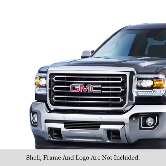 APS GR07FFC26J Lower Bumper Black Stainless Steel Billet Grille Fits 2015-2019 GMC Sierra 2500