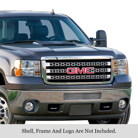 APS GR07FFH35S Lower Bumper Stainless Steel Billet Grille Fits 2011-2014 GMC Sierra 2500 HD