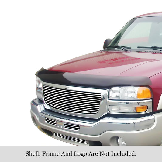 APS GR07FGG96S Main Upper & Top Bumper & Lowe Stainless Steel Billet Grille Fits 2003-2006 GMC Sierra 1500