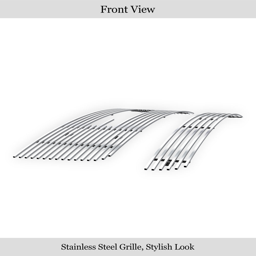 APS GR07FGH61S Main Upper & Lower Bumper Stainless Steel Billet Grille Fits 2007-2012 GMC Sierra 1500