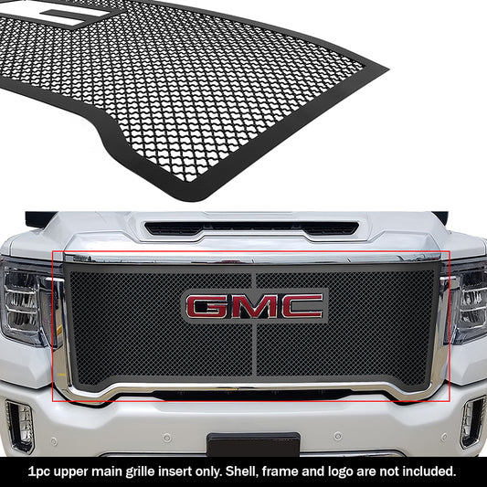 APS GR07GEA97K Main Upper Black Wire Mesh Grille Fits 2020-2023 GMC Sierra 2500