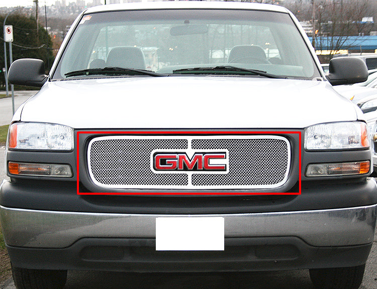 APS GR07GEG03T Main Upper Mesh Grille Fits 1999-2002 GMC Sierra 1500