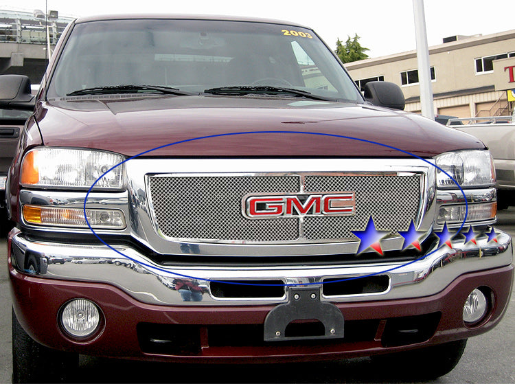 APS GR07GEG71T Main Upper Mesh Grille Fits 2003-2006 GMC Sierra 1500