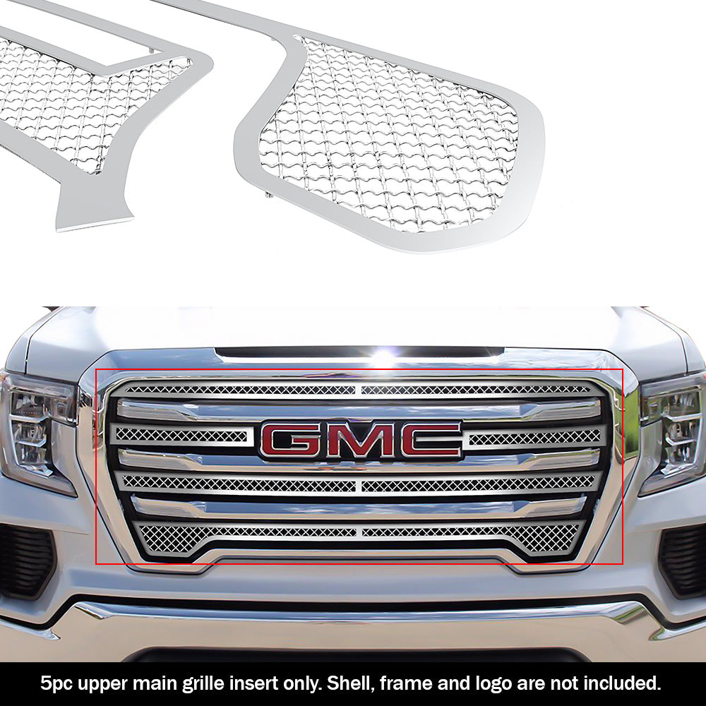 APS GR07GEJ33S Main Upper Mesh Grille Fits 2019-2021 GMC Sierra 1500