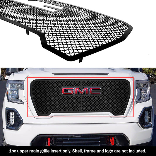 APS GR07GEJ34K Main Upper Black Wire Mesh Grille Fits 2019-2021 GMC Sierra 1500