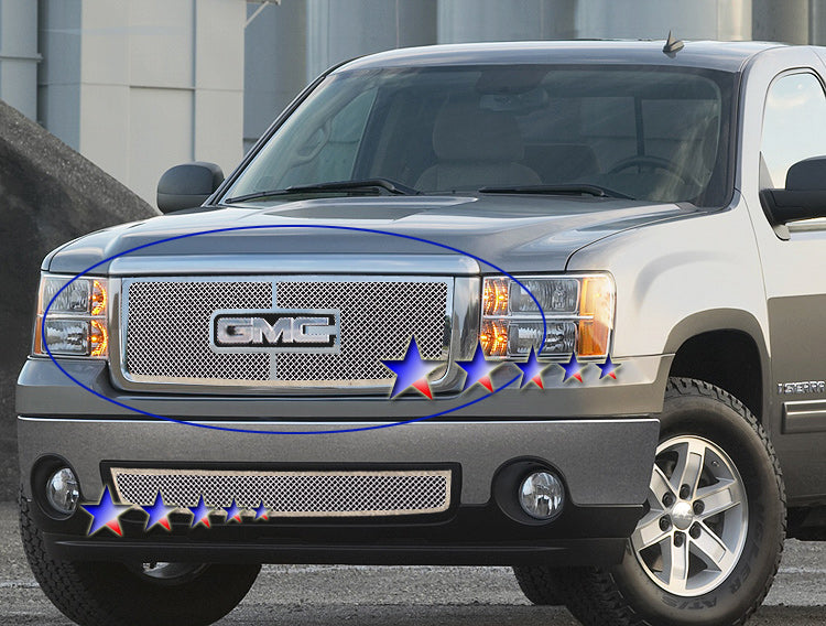 APS GR07GFD74T Main Upper Mesh Grille Fits 2007-2013 GMC Sierra 1500