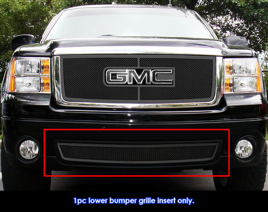 APS GR07GFD95H Lower Bumper Black Wire Mesh Grille Fits 2007-2013 GMC Sierra 1500