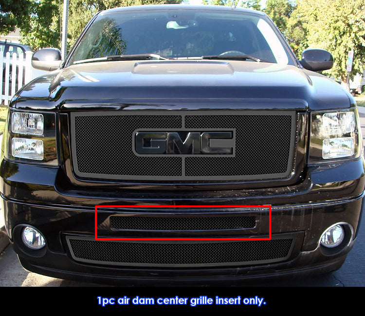 APS GR07GFE70G Top Bumper Black Wire Mesh Grille Fits 2007-2013 GMC Sierra 1500