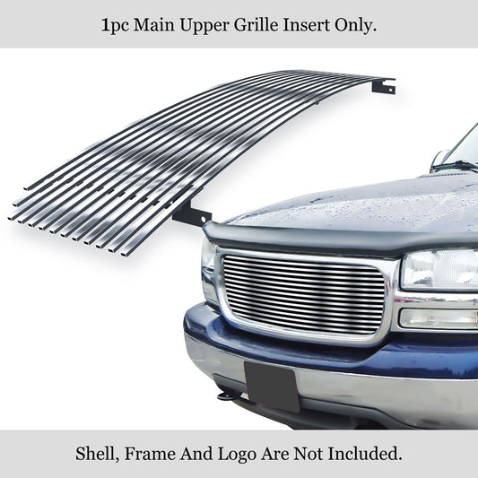 APS GR07HEC69S Main Upper Stainless Steel Billet Grille Fits 1999-2000 GMC Sierra 1500