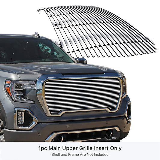 APS GR07HEF22S Main Upper Stainless Steel Billet Grille Fits 2019-2021 GMC Sierra 1500