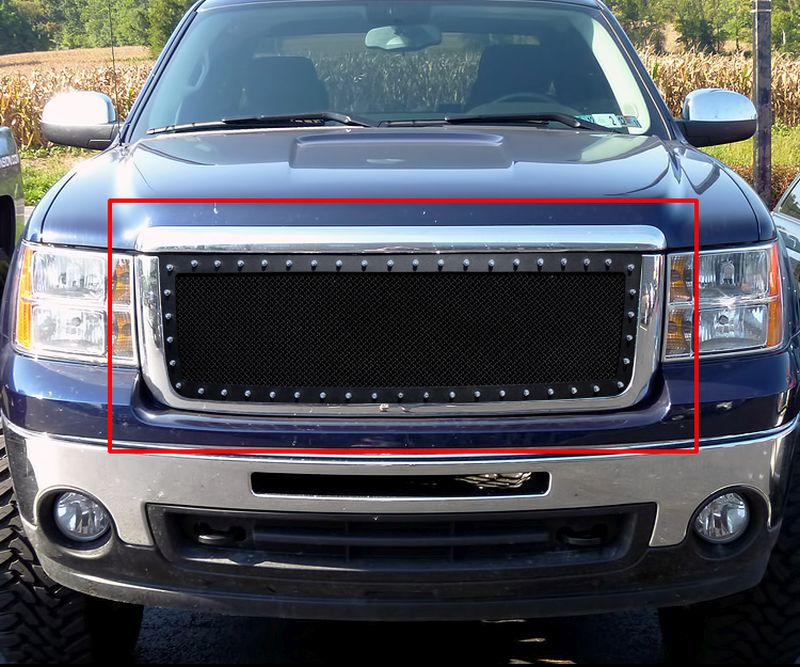 APS GR07LFD75H Main Upper Rivet Grille Fits 2007-2013 GMC Sierra 1500