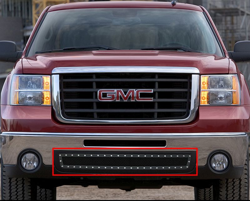 APS GR07LFD95H Lower Bumper Rivet Grille Fits 2007-2013 GMC Sierra 1500