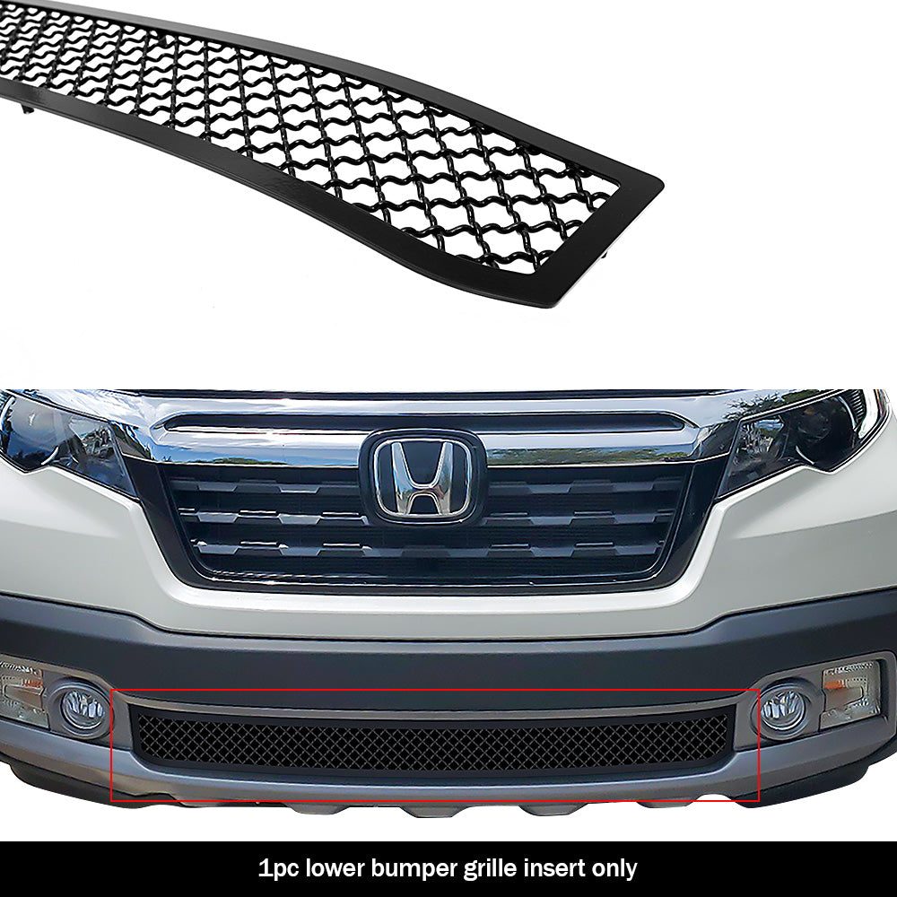 APS GR08GEJ05K Lower Bumper Black Wire Mesh Grille Fits 2017-2020 Honda Ridgeline