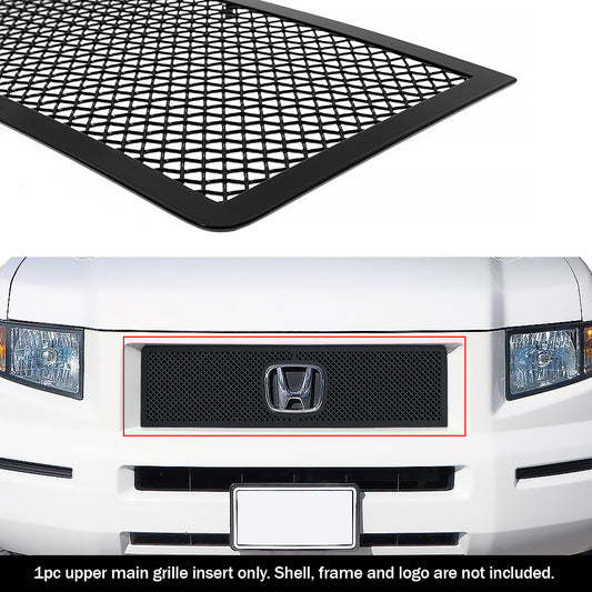 APS GR08GGA14H Main Upper Black Wire Mesh Grille Fits 2005-2008 Honda Ridgeline