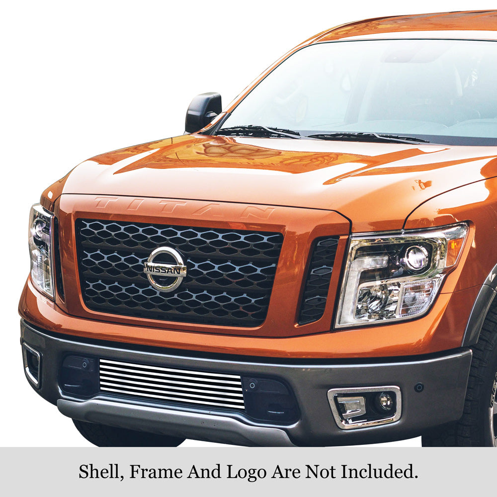 APS GR14FFC96S Lower Bumper Stainless Steel Billet Grille Fits 2016-2019 Nissan Titan